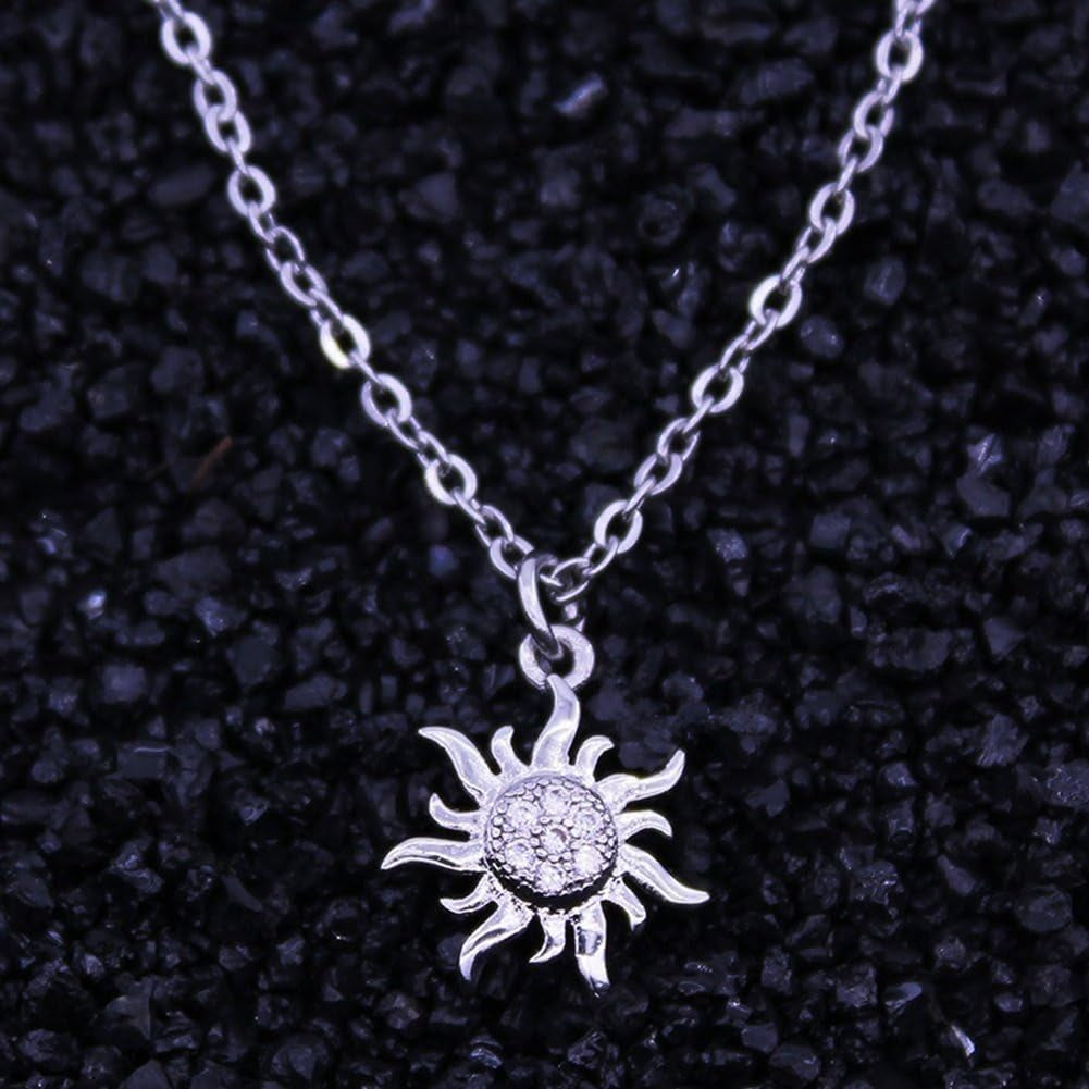 Necklances for Women Fashion & Fashion Jewelry Women'S Shiny Rhinestone Sun Pendant Necklace Christmas Gift