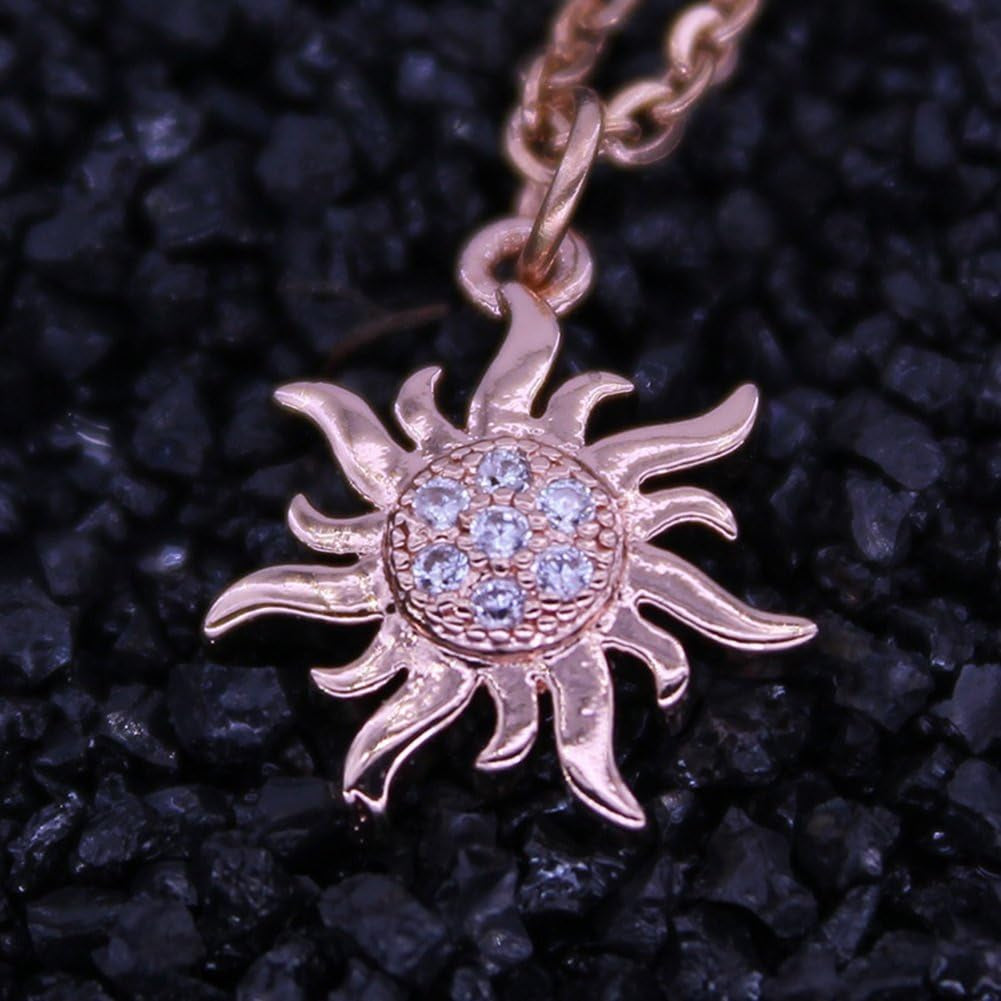 Necklances for Women Fashion & Fashion Jewelry Women'S Shiny Rhinestone Sun Pendant Necklace Christmas Gift