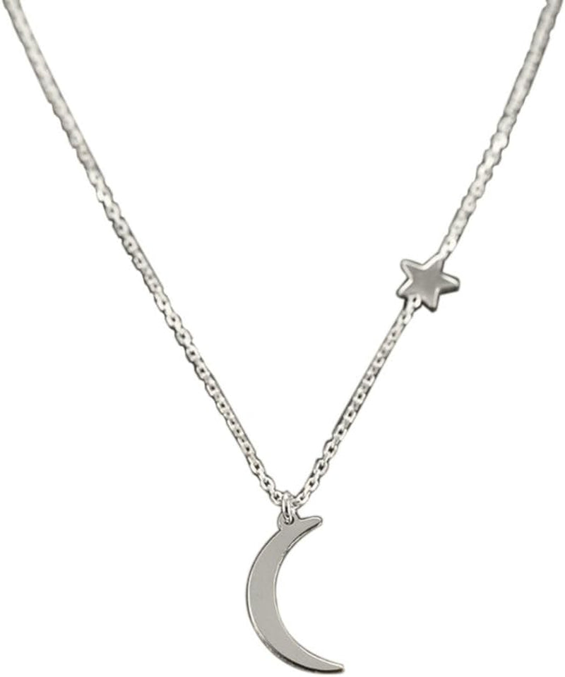 Necklances for Women Fashion & 2Pcs Star Moon Pendant Choker Chain Necklace Women Fashion Evening Party Jewelry